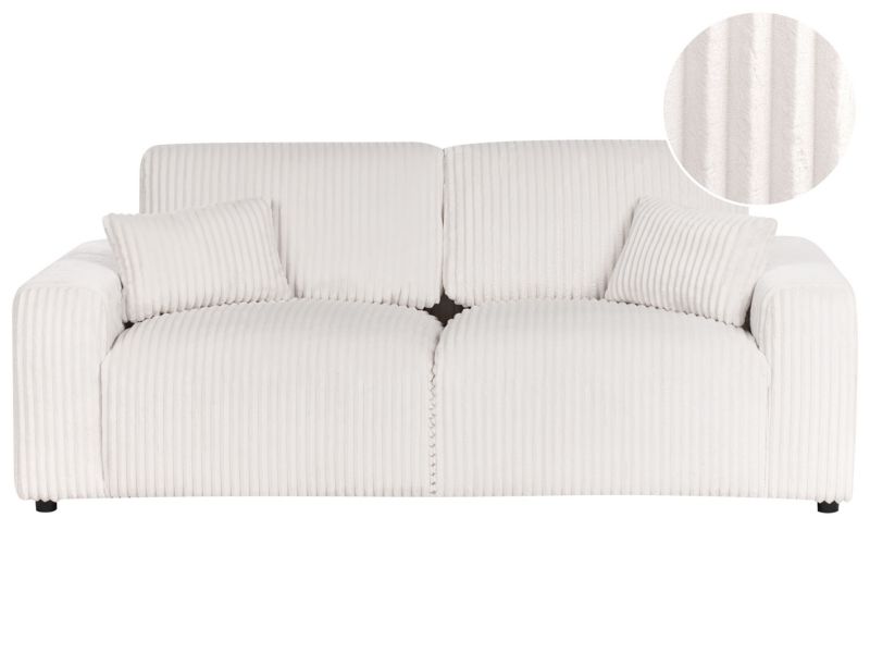 Sofa Sandora Sztruks Złamana biel dla 3 osób 1 szt.