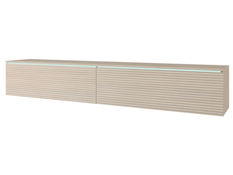 Szafka RTV MINIO go for it DONNA 180 cm dąb gaja z wzorem lameli z oświetleniem LED,1 szt.