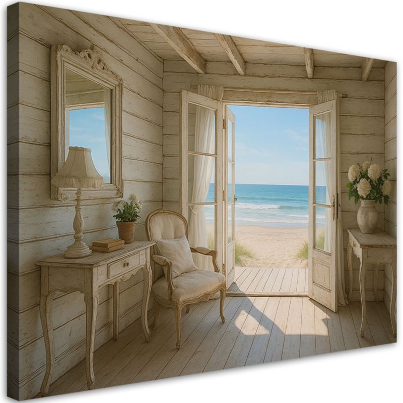 Obraz do salonu sypialni jadalni Feeby Widok na plażę Shabby Chic 120x80cm 1szt