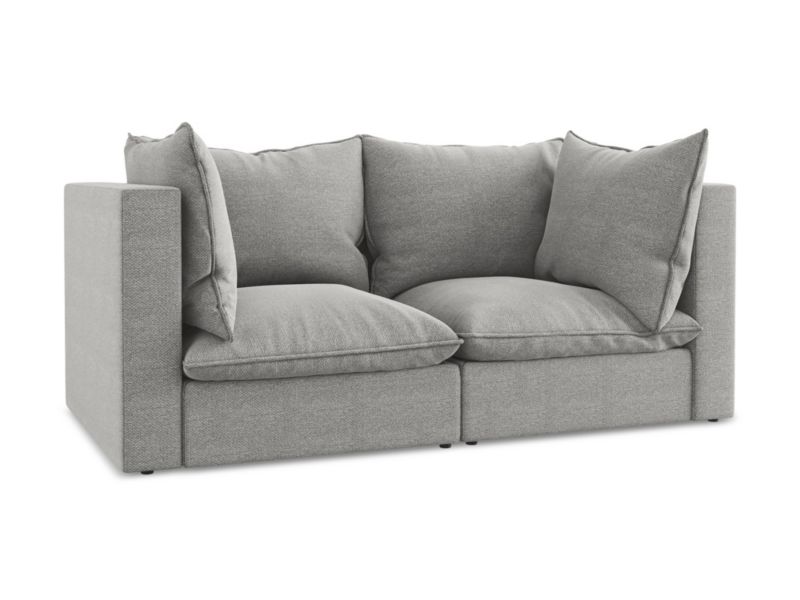 Modułowa sofa 2-osobowa LaMiaSofa RAVENNA z tkaniny bouclé 180x90 cm jasny szary 1 szt.