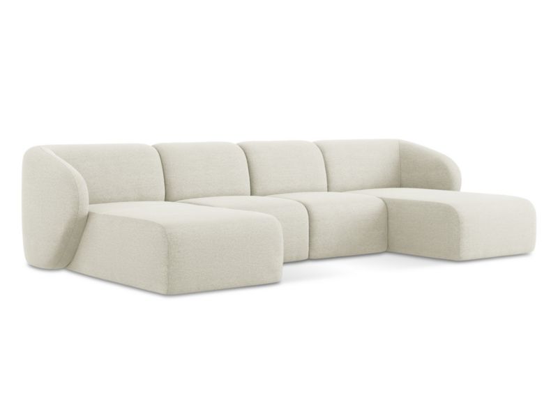 Sofa panoramiczna LaMiaSofa CERVO z tkaniny bouclé 370x170 cm piaskowy 1 szt.