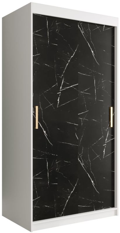 Szafa przesuwna Garderoba Abiks Marmur T 100 biały + czarny 1 szt.