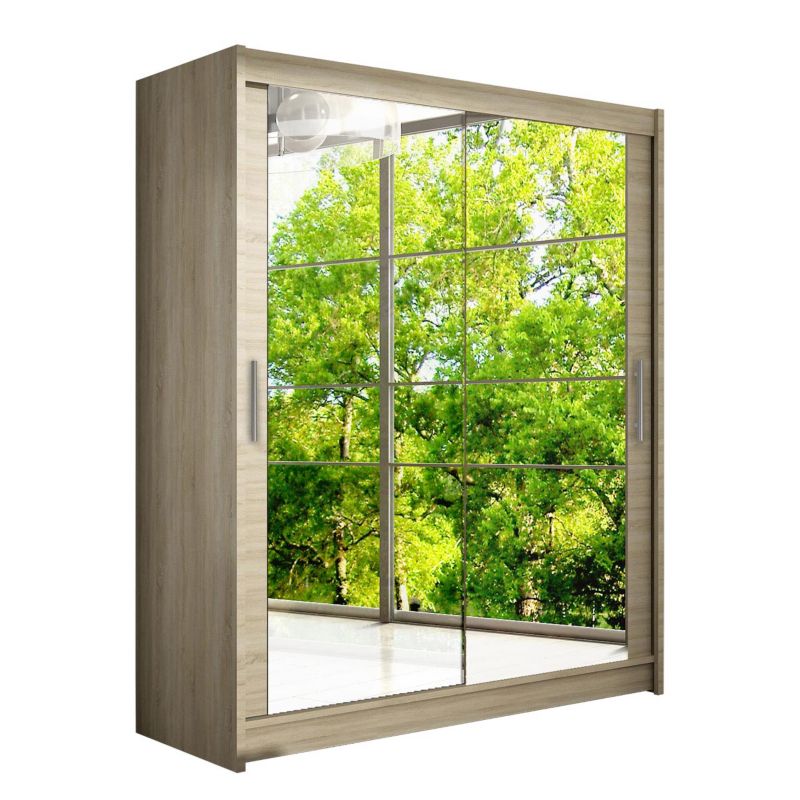 Szafa MIRJAN 24 z drzwiami przesuwnymi Presto XI dąb sonoma/lustro 1 szt.