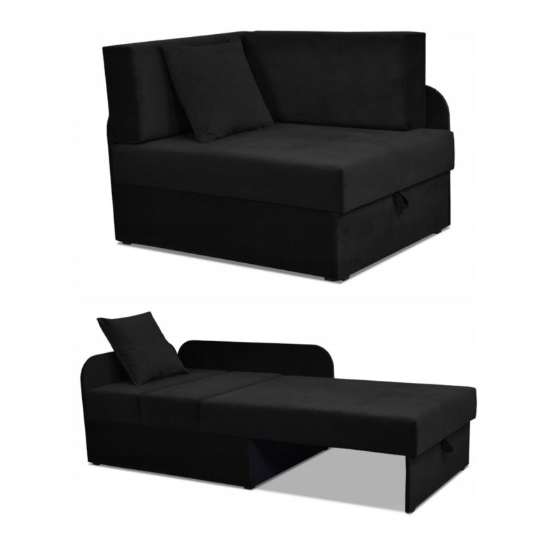 Narożnik dziecięcy rozkładany z pojemnikiem Family Meble Denis czarny 1szt