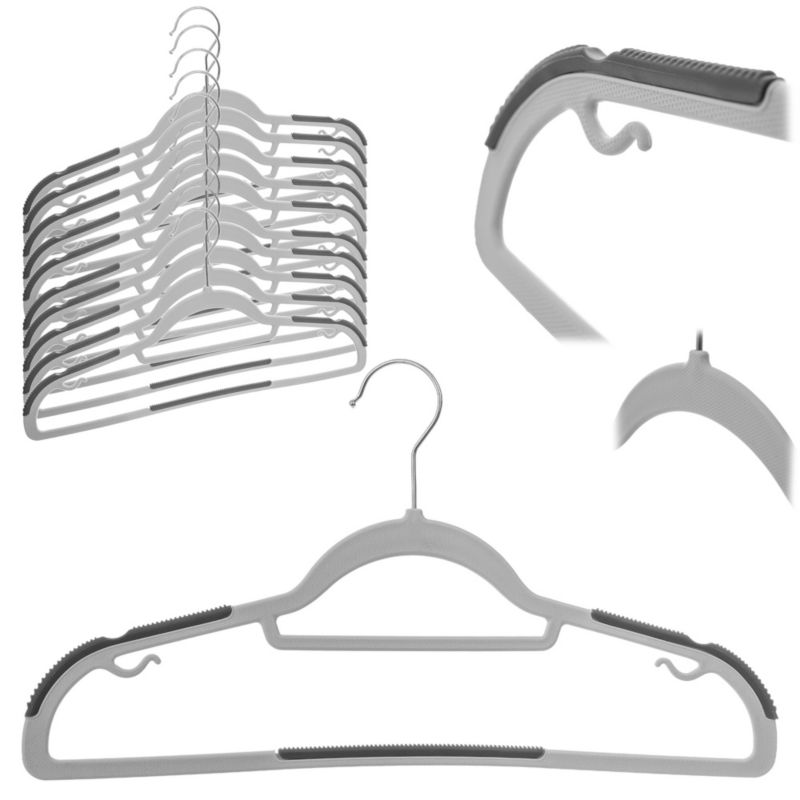 Wieszak KADAX plastikowy z powierzchnią antypośliz Biały 10 szt.