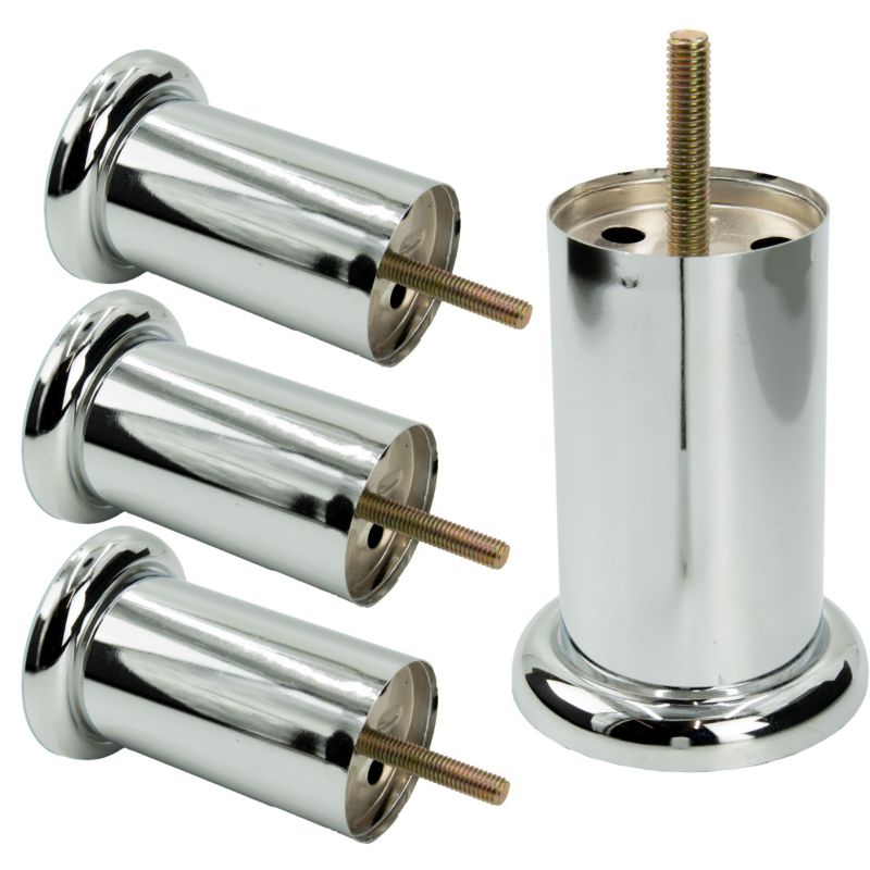 Noga meblowa B&B Prosta srebrny chrom wysokość 10 cm 4 szt