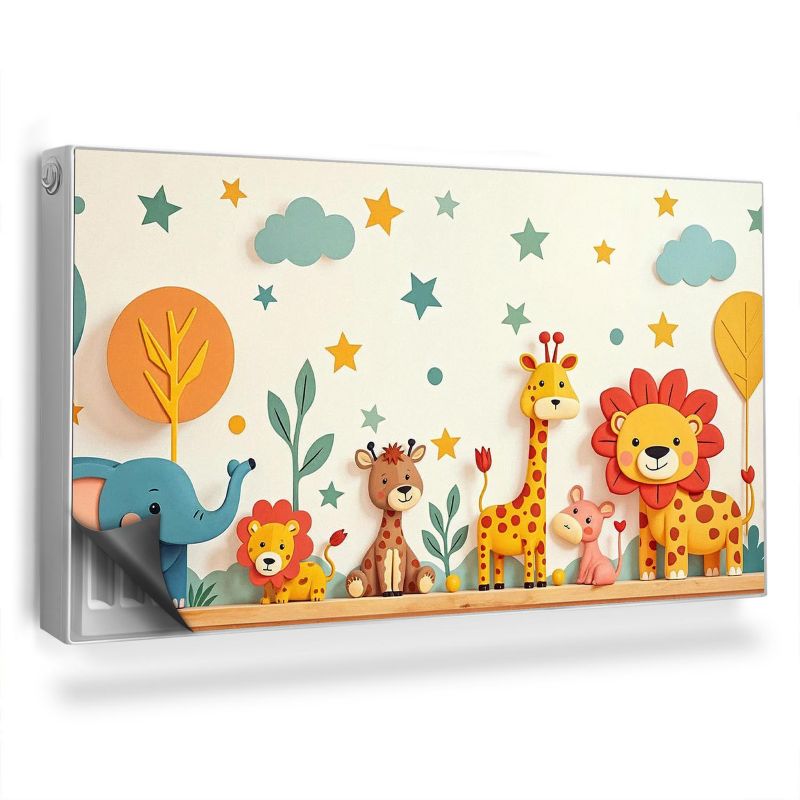 Dekoracyjna osłona mata na kaloryfer Wallfluent 110x60 cm Pastelowe zwierzątka 1 szt.