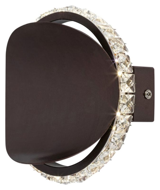 Kinkiet ścienny Rabalux Capriana brązowy metalik szkło kryształowe LED 6W 4000K 480lm IP20 - 1 szt.