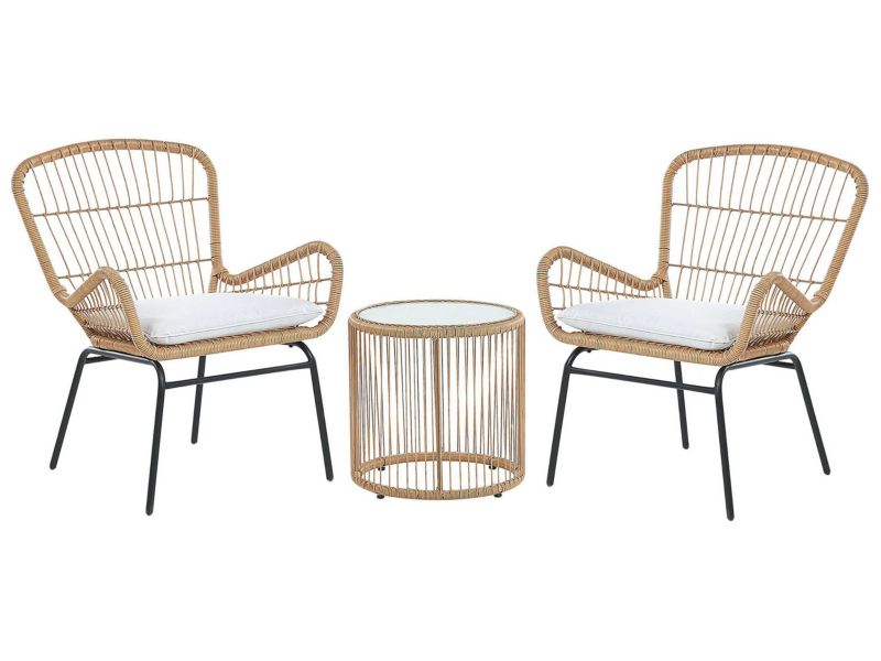 Zestaw mebli balkonowych Z poduszką Labico Technorattan Jasnobrązowy 1 kpl