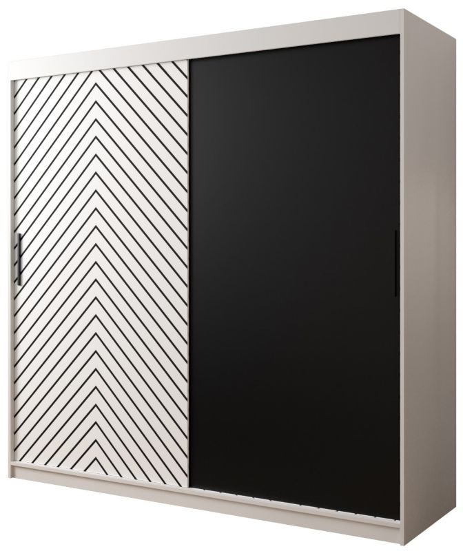 Szafa przesuwna Garderoba Abiks Jodełka 200 biały + biały 1 szt.