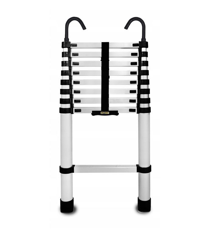 Drabina teleskopowa DRABEST aluminium z HAKAMI 9 stopni 2,6 m 1 szt.