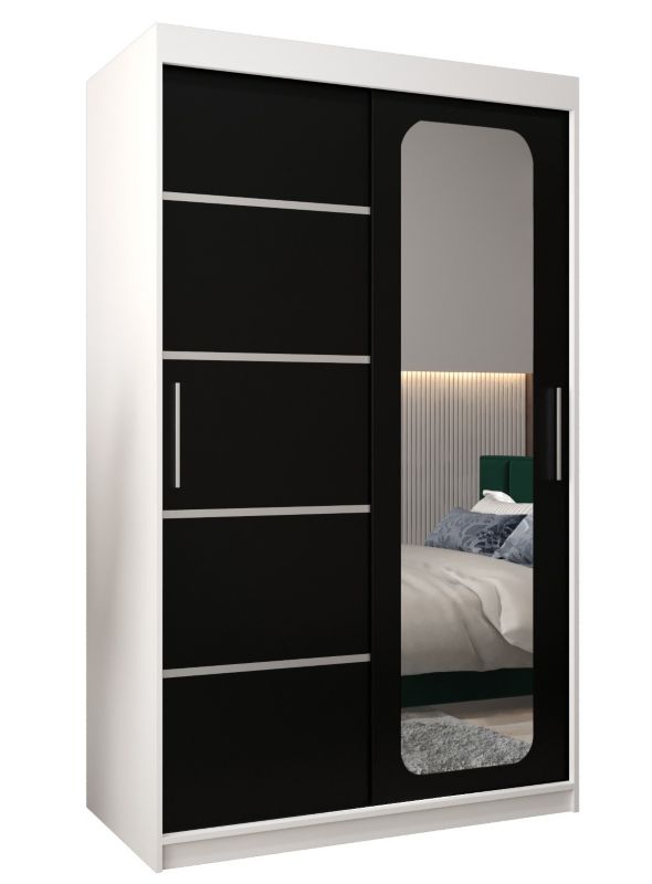 Szafa przesuwna Garderoba Abiks PROMO V2 120 biały/czarny 1 szt.