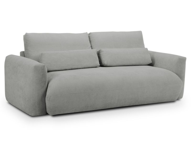 Sofa 3-osobowa LaMiaSofa FERMO z tkaniny szenilowej 240x110 cm jasny szary 1 szt.