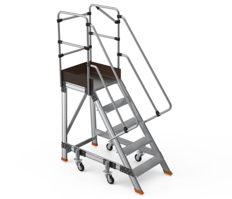 Drabina magazynowa podest jezdny HIGHER 87-YPRO 8704-Y 4 stopnie + podest 1 szt