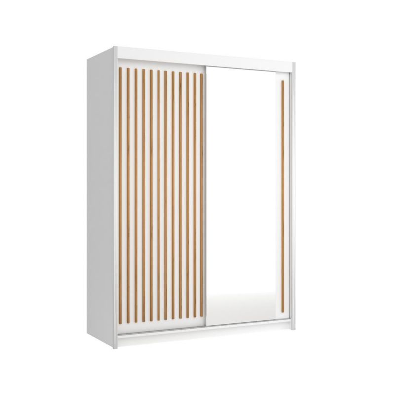 Szafa przesuwna Bettso Lay 150 cm designerska z lamelami w kolorze dąb wotan biały 1szt.