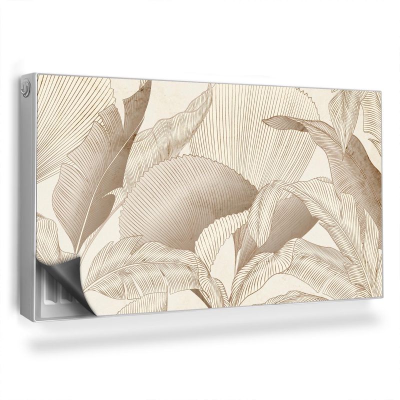 Dekoracyjna osłona mata na kaloryfer Wallfluent 110x60 cm Linearne wzory liści 1 szt.