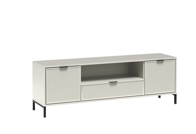 Szafka RTV Furnidea 165 cm kaszmir frez metalowe nogi LINK 1 szt.