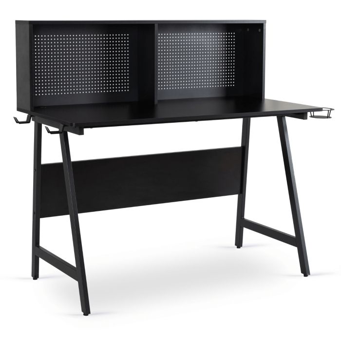 Biurko Roll Mebel Elite 138,5 cm Czarne Gamingowe z Uchwytami 1 szt.