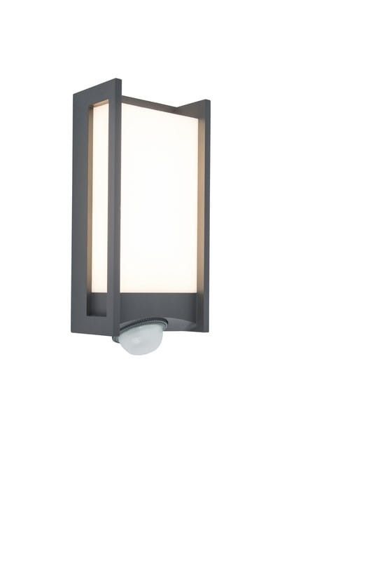 Kinkiet zewnętrzny z czujnikiem Lutec Qubo antracytowo-biały LED 13W 3000K 800lm IP54 wym: 7,6 x 27 x 11 cm aluminium - 1 szt.