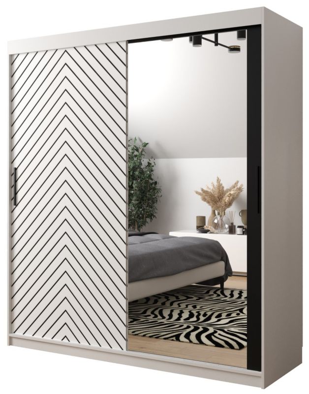 Szafa przesuwna Garderoba Abiks Jodełka 2 180 biały + biały 1 szt.