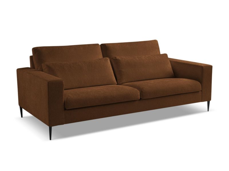 Sofa 3-osobowa LaMiaSofa DIANO z tkaniny szenilowej 221x110 cm terakota 1 szt.