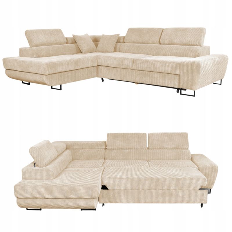 Narożnik do salonu rozkładany lewy Family Meble Savio beż 1szt