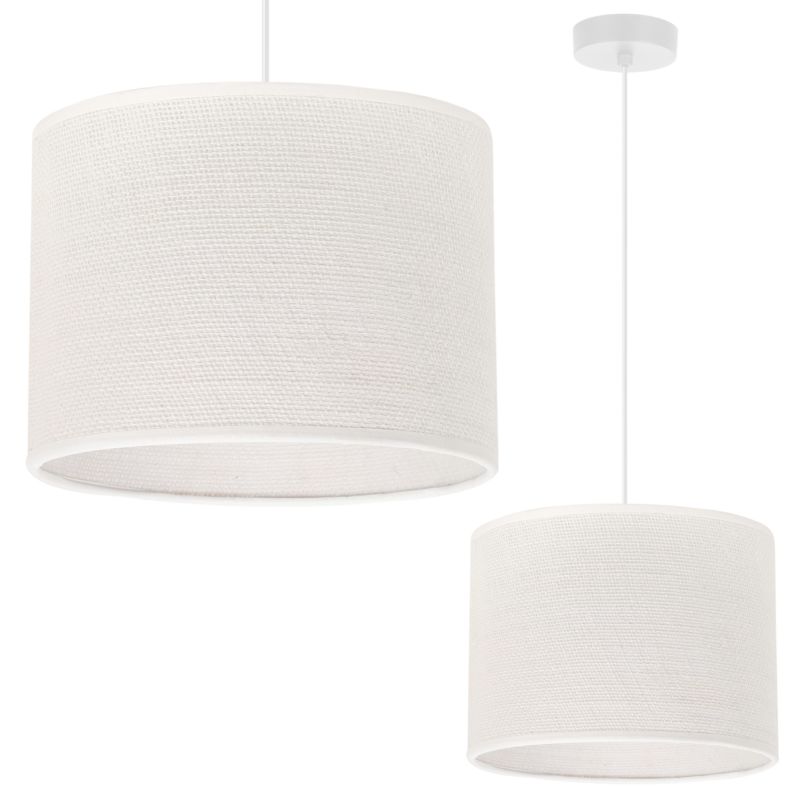 Lampa sufitowa wisząca Light Home LH Juta 1x E27 60W biały klosz 20cm podstawa biała 1szt.