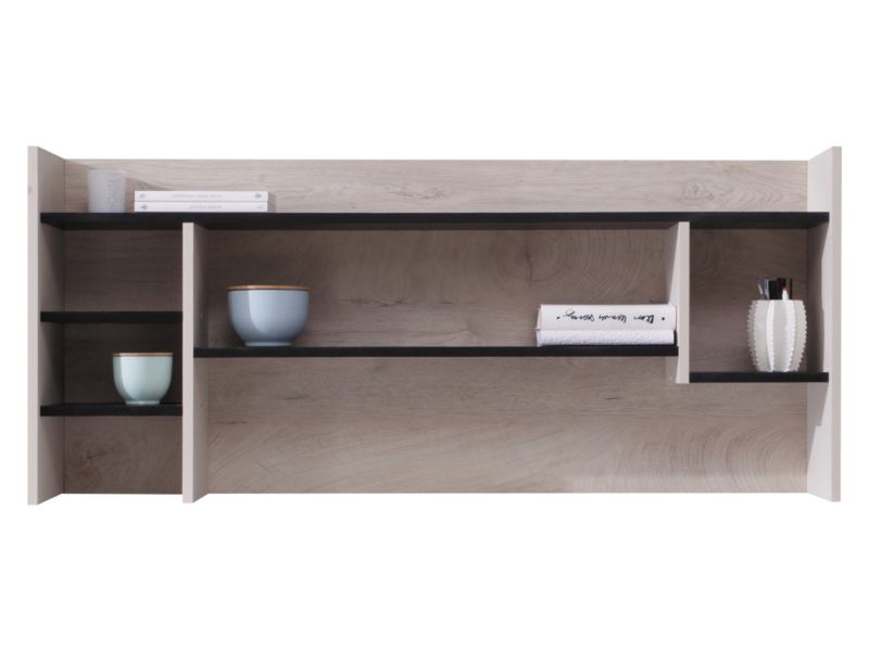 Nadstawka na biurko MIRJAN 24 Planet System 11 czarny/dąb/beż 1 szt.