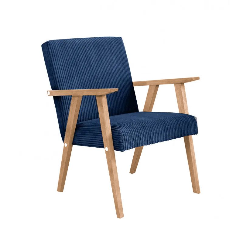 Fotel tapicerowany Bettso Lisek - prl w tkaninie poso na bukowej nodze granatowy 1szt.