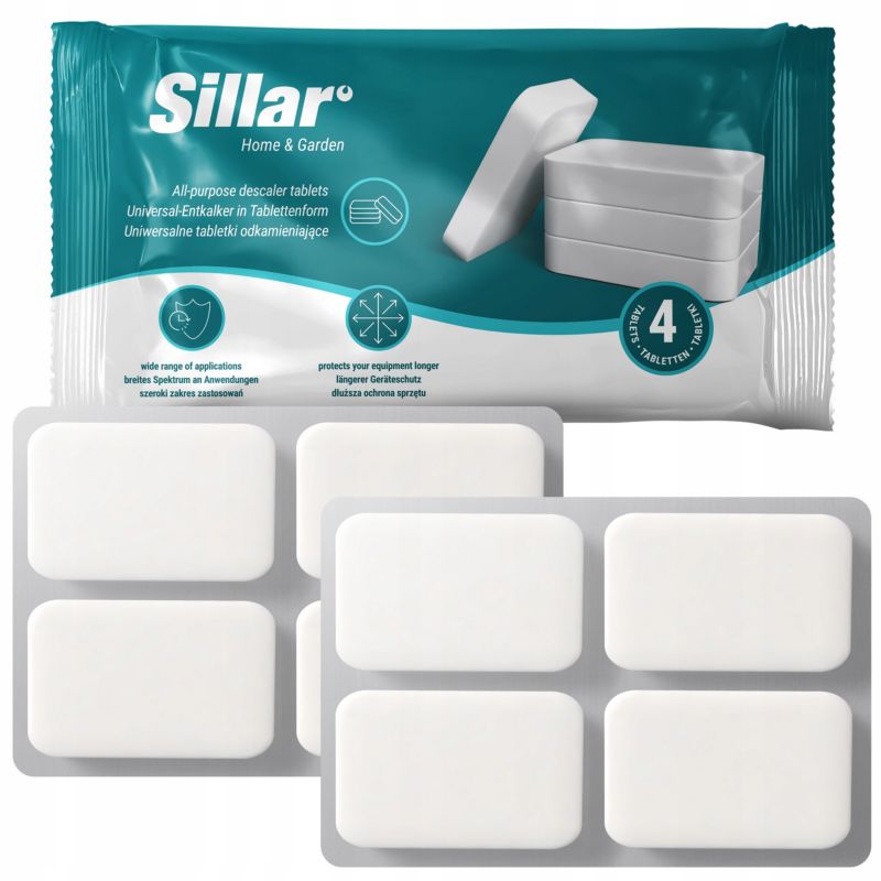 Odkamieniacz, Sillar, tabletki odkamieniające, do ekspresu, czajnika, pralki, uniwersalne, 8szt