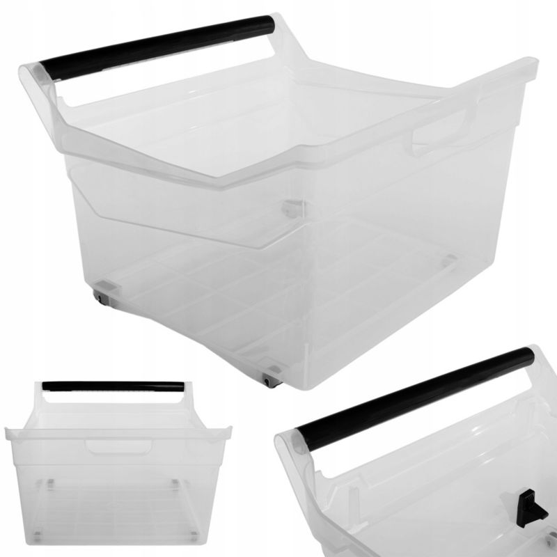 Organizer KADAX Systemowy Pojemnik Na Kółkach Do szafy 29L Z Uchwytami Przezroczysty 1 szt.