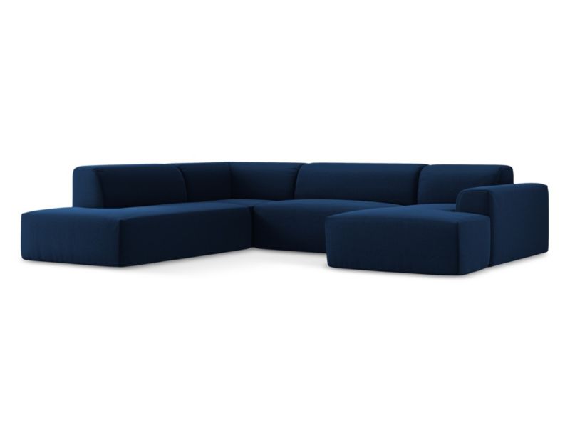 Sofa panoramiczna LaMiaSofa BOVA z tkaniny welwetowej 344x264 cm królewski niebieski 1 szt.