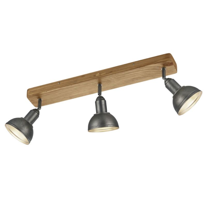 Kinkiet ścienny Trio Delhi jasne drewno-nikiel antyczny 3 x E14 x IP20 wym: 20,5 x 58 x 11,6 cm - 1 szt.