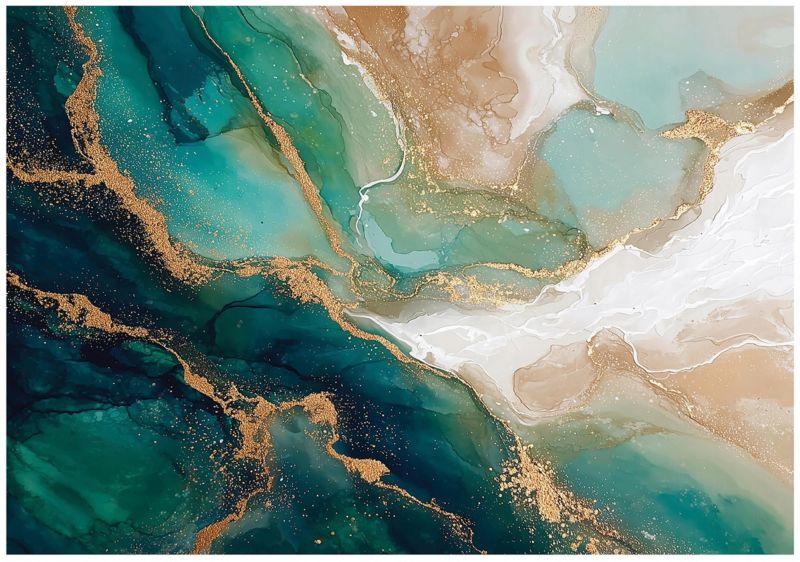 Fototapeta WALLARENA Do Salonu Sypialni Na Flizelinie Marmur Abstrakcja Glamour Zielony 250x175 cm 16061VX5 1 szt.