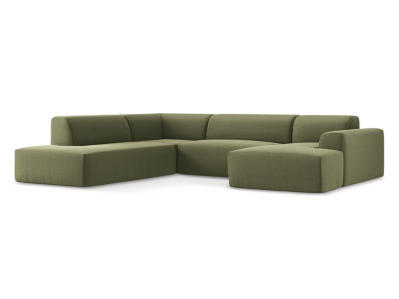 Sofa panoramiczna LaMiaSofa BOVA z tkaniny welwetowej 344x264 cm oliwkowy 1 szt.