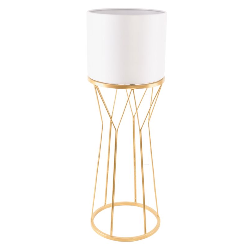 Osłonka doniczki Swen XL Direct Home &Garden okrągła biało-złota 22,5x69,5 cm 1 szt.