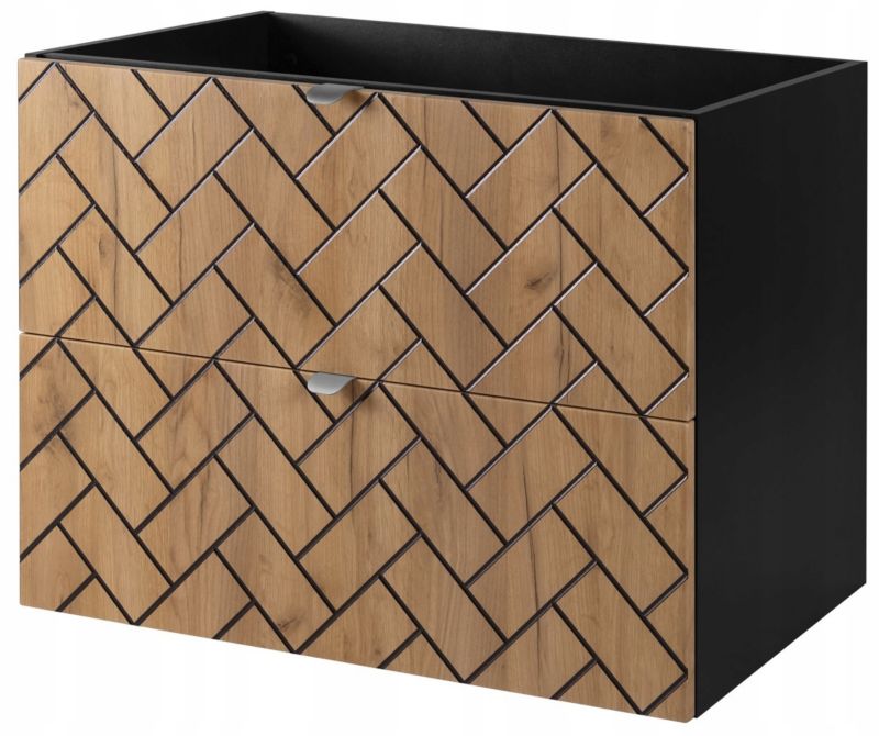 Szafka pod umywalkę Furnidea 80 cm dąb craft złoty wisząca frezowana Trend 1 szt.