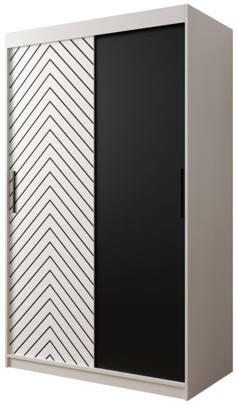 Szafa przesuwna Garderoba Abiks Jodełka 120 biały + biały 1 szt.