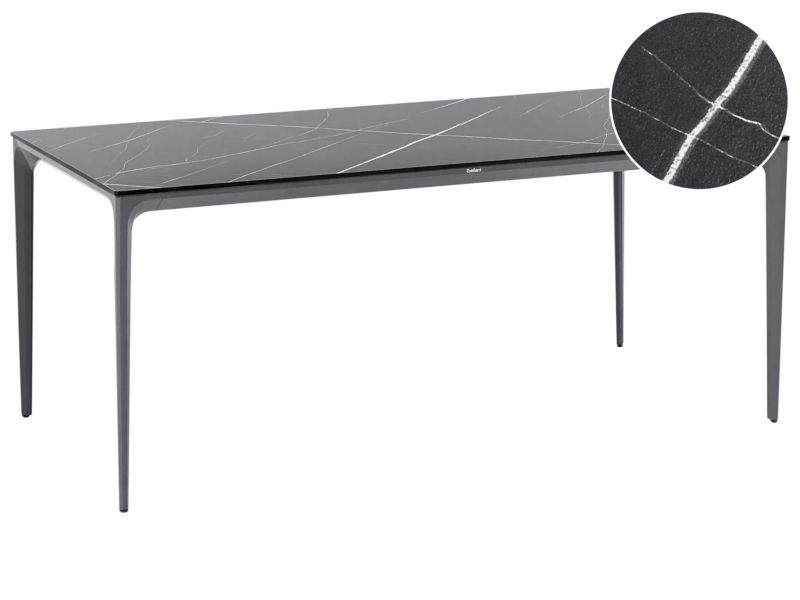 Stół ogrodowy Sovareto 180 cm 90 cm Efekt marmuru Czarny marmur 1 szt.