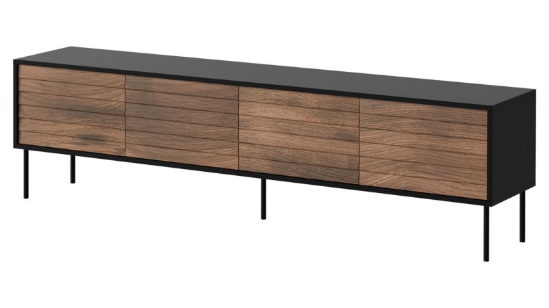 Szafka RTV MIRJAN 24 Cortina 200 4D czarny/orzech warmia 1 szt.