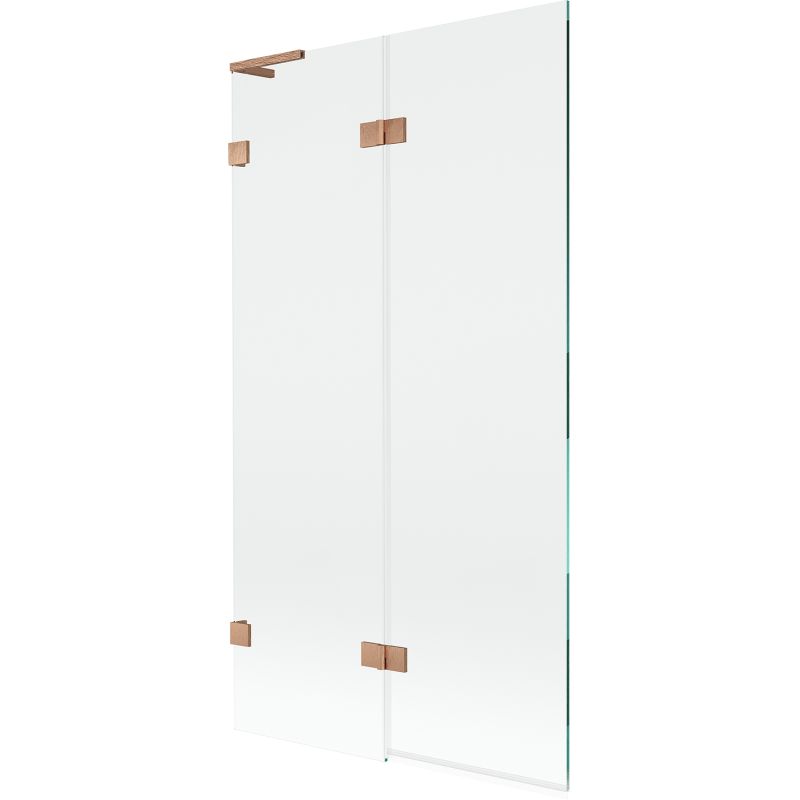 Przeszklony Parawan nawannowy Mexen Lunar L miedź szczotkowana 100x150 cm 2-skrzydłowy 1 szt