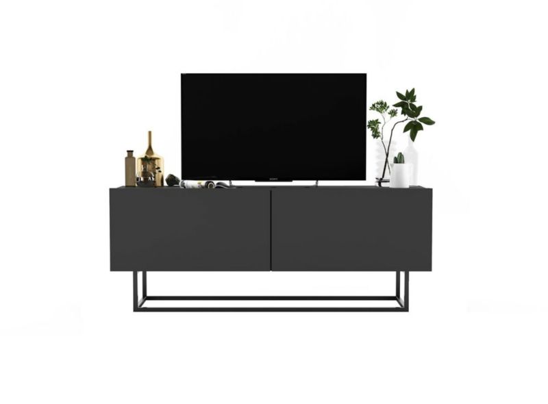 Szafka RTV Meble Lindner NILA 3 150 dąb wotan/czarna mat 1 szt.