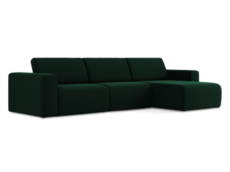 Modułowa sofa 4-osobowa LaMiaSofa CASERTA z tkaniny welwetowej 314x167 cm butelkowa zieleń 1 szt.