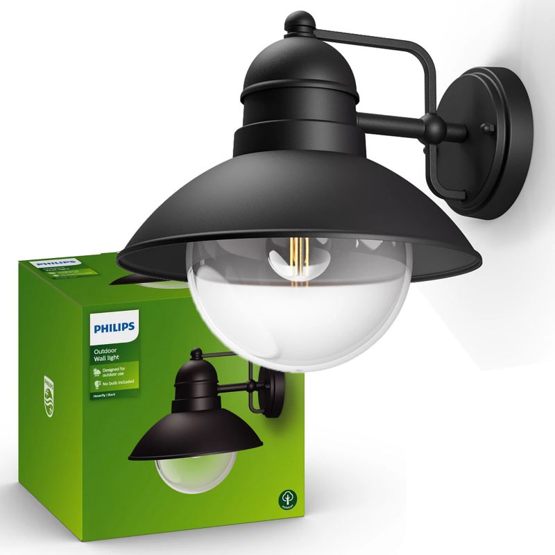 Kinkiet Ogrodowy Philips Latarnia E27 IP44 Czarna Hoverfly 1 szt.