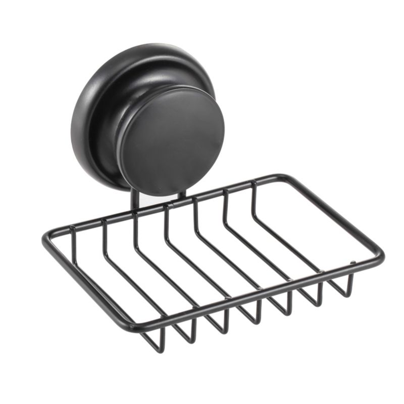 Mydelniczka GAVI - Yoka Home na przyssawkę naścienna stal czarna - 1 szt.