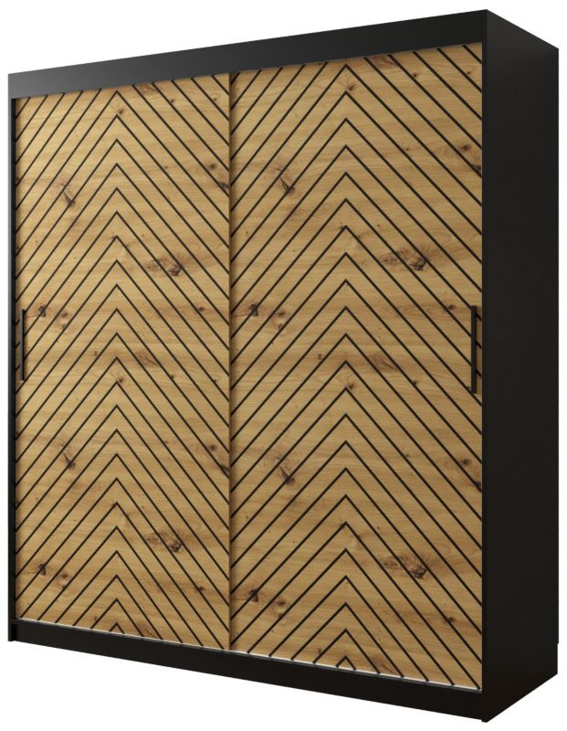 Szafa przesuwna Garderoba Abiks Jodełka 1 180 czarny + artisan 1 szt.