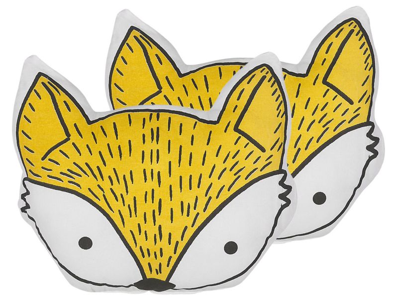 Zestaw 2 poduszek Dla dzieci Vadodara Bawełna 50 x 40 cm Żółty 1 par.