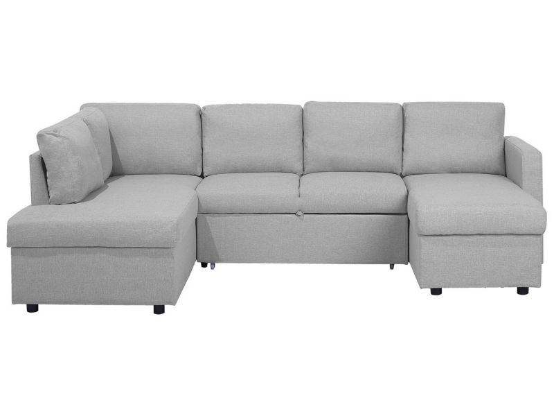 Sofa w kształcie U Karrabo Jasnoszary 1 szt.