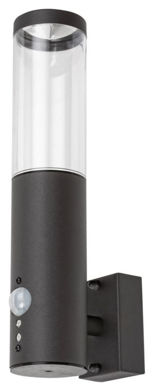 Kinkiet zewnętrzny z czujnikiem Rabalux Katowice antracytowo-przezroczysty 1 x GU10 x 7W IP44 wym: 29 x 6 x 11 cm - 1 szt.