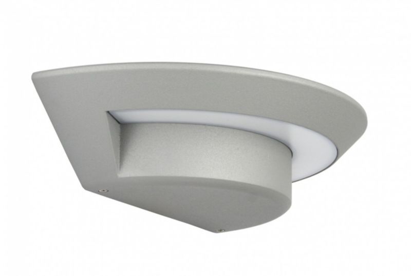 Kinkiet ścienny zewnętrzny SU-MA Ufo srebrny LED 7W 4000K 395 lm IP54 wym: 7 x 26,4 x 13,4 cm aluminium - 1 szt.